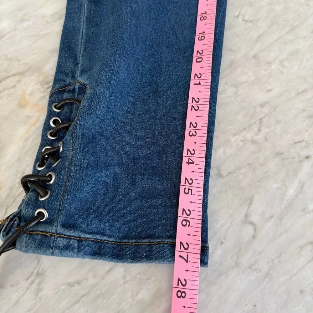 DG2 by Diane Gilman Laced Hem Skinny Jeans size 0 NWT - Picture 8 of 8